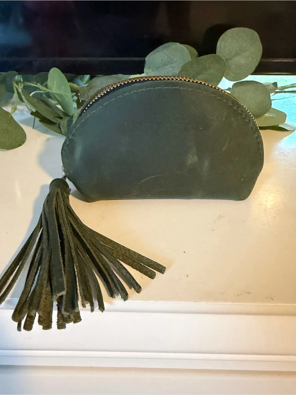 Portland Leather Taco Tassel Pouch in Evergreen Leather